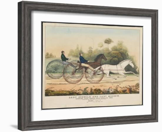 Lady Suffolk' and 'Lady Moscow', Hunting Park Course, Philadelphia, 13th June, 1850-Currier & Ives-Framed Giclee Print