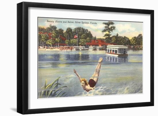 Lady Swimmer, Silver Springs, Florida-null-Framed Art Print