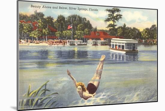 Lady Swimmer, Silver Springs, Florida-null-Mounted Art Print