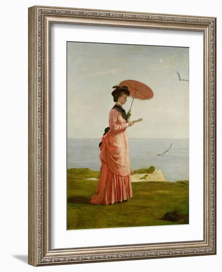 Lady Tennyson on Afton Downs, Freshwater Bay, Isle of Wight-Valentine Cameron Prinsep-Framed Giclee Print