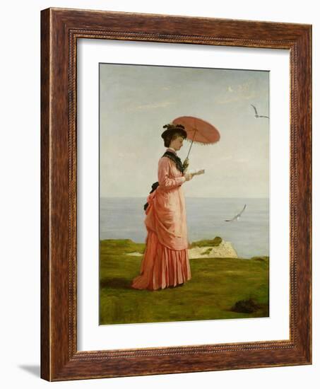 Lady Tennyson on Afton Downs, Freshwater Bay, Isle of Wight-Valentine Cameron Prinsep-Framed Giclee Print