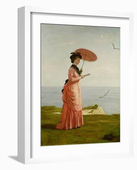 Lady Tennyson on Afton Downs, Freshwater Bay, Isle of Wight-Valentine Cameron Prinsep-Framed Giclee Print