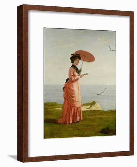 Lady Tennyson on Afton Downs, Freshwater Bay, Isle of Wight-Valentine Cameron Prinsep-Framed Giclee Print