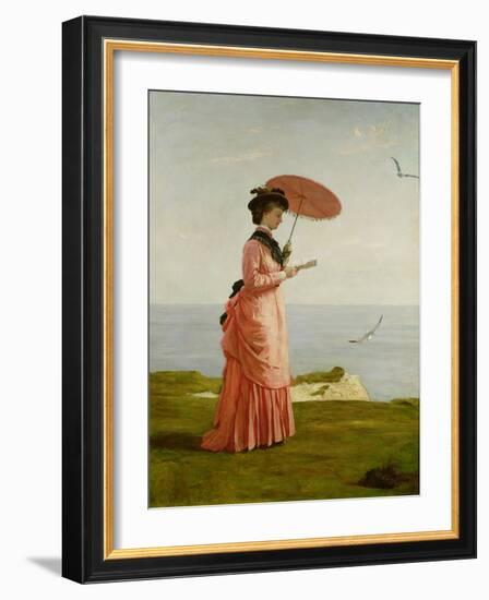 Lady Tennyson on Afton Downs, Freshwater Bay, Isle of Wight-Valentine Cameron Prinsep-Framed Giclee Print