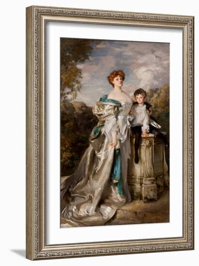 Lady Warwick and Her Son, 1905 (Oil on Canvas)-John Singer Sargent-Framed Giclee Print