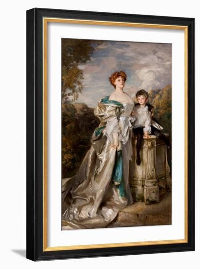 Lady Warwick and Her Son, 1905 (Oil on Canvas)-John Singer Sargent-Framed Giclee Print