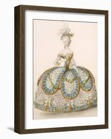 Lady Wearing Dress for a Royal Occasion, Design Attr. to Anvorious, Pub. April 1796-French-Framed Giclee Print