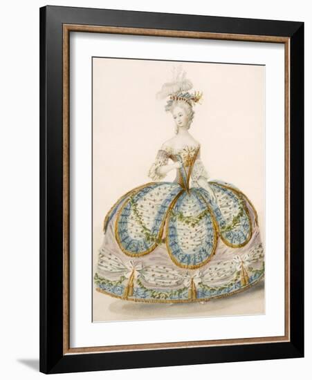 Lady Wearing Dress for a Royal Occasion, Design Attr. to Anvorious, Pub. April 1796-French-Framed Giclee Print