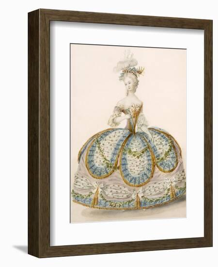 Lady Wearing Dress for a Royal Occasion, Design Attr. to Anvorious, Pub. April 1796-French-Framed Giclee Print