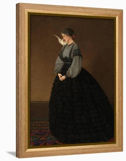 Lady with a Dove: Madame Loeser-John Brett-Framed Premier Image Canvas