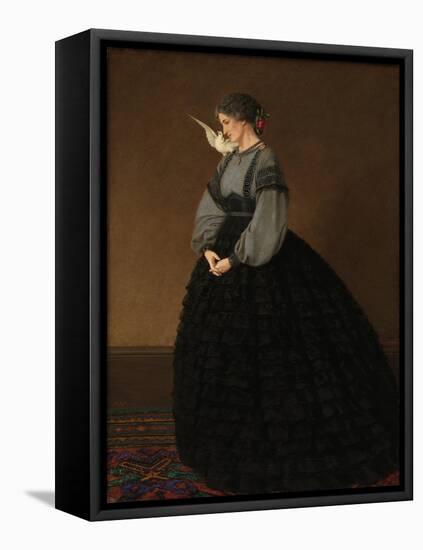 Lady with a Dove: Madame Loeser-John Brett-Framed Premier Image Canvas