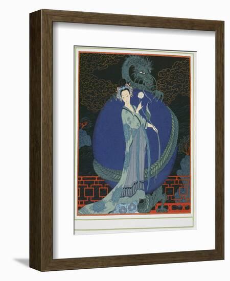 Lady with a Dragon-Georges Barbier-Framed Giclee Print