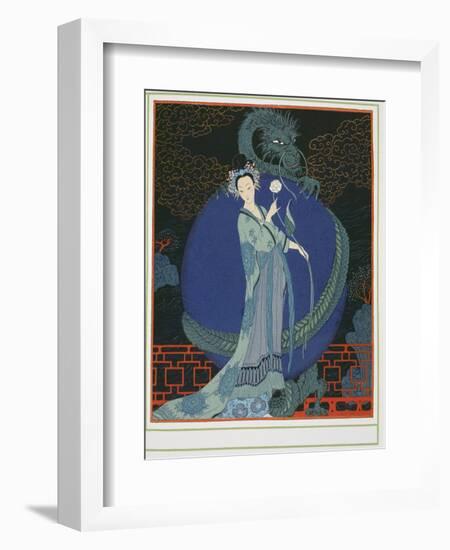 Lady with a Dragon-Georges Barbier-Framed Giclee Print