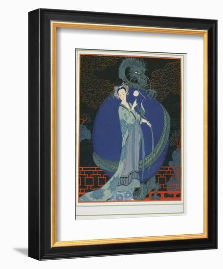 Lady with a Dragon-Georges Barbier-Framed Giclee Print