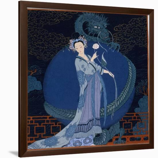 Lady With a Dragon-Georges Barbier-Framed Premium Giclee Print