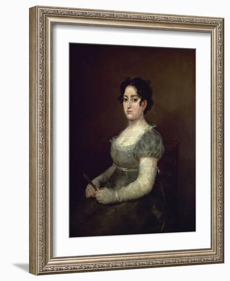 Lady With a Fan, 1806-1807, Spanish School-Francisco de Goya-Framed Giclee Print