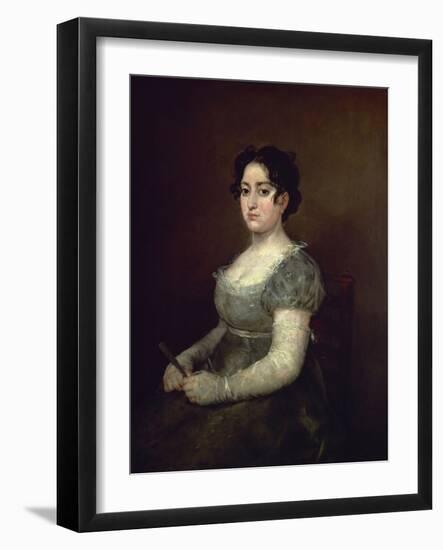Lady With a Fan, 1806-1807, Spanish School-Francisco de Goya-Framed Giclee Print