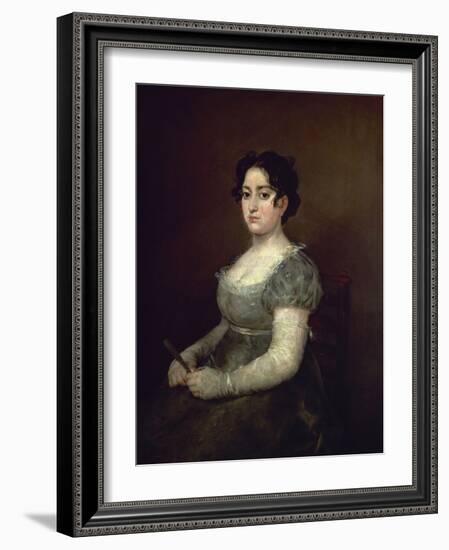 Lady With a Fan, 1806-1807, Spanish School-Francisco de Goya-Framed Giclee Print