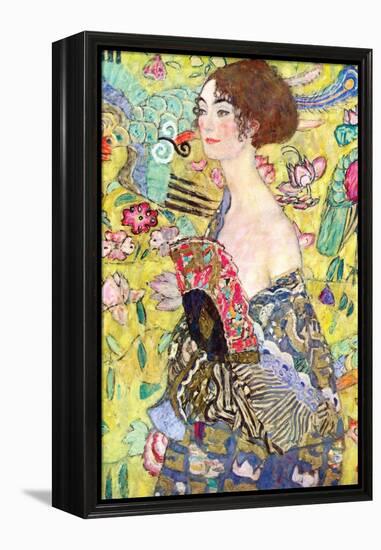 Lady with a Fan, 1917-18-Gustav Klimt-Framed Premier Image Canvas