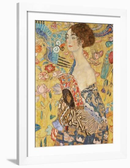 Lady with a Fan-Gustav Klimt-Framed Art Print