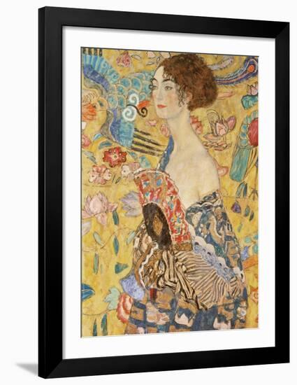 Lady with a Fan-Gustav Klimt-Framed Art Print