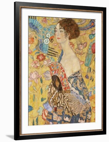 Lady with a Fan-Gustav Klimt-Framed Art Print