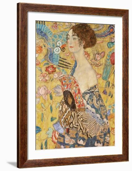 Lady with a Fan-Gustav Klimt-Framed Art Print