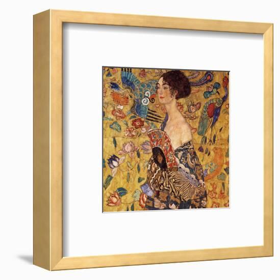 Lady with a Fan-Gustav Klimt-Framed Premium Giclee Print