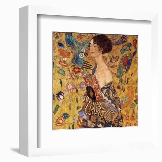 Lady with a Fan-Gustav Klimt-Framed Premium Giclee Print