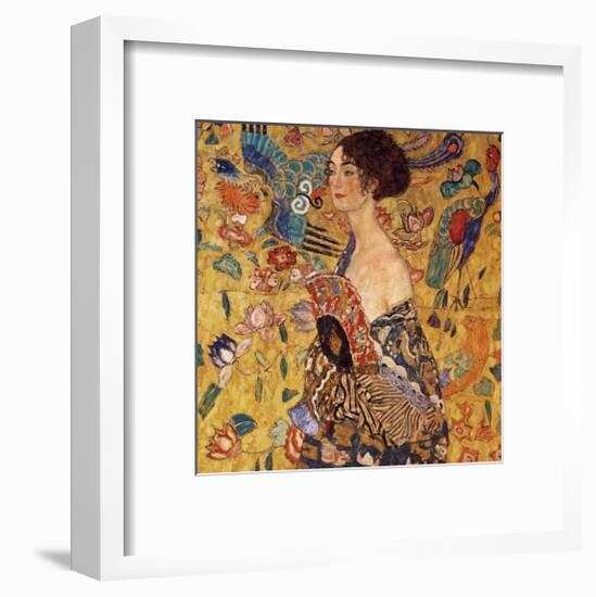 Lady with a Fan-Gustav Klimt-Framed Premium Giclee Print