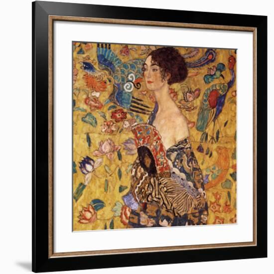 Lady with a Fan-Gustav Klimt-Framed Premium Giclee Print