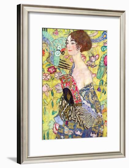 Lady with a Fan-Gustav Klimt-Framed Art Print