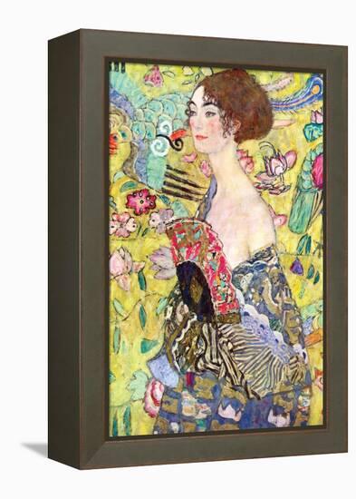 Lady with a Fan-Gustav Klimt-Framed Stretched Canvas