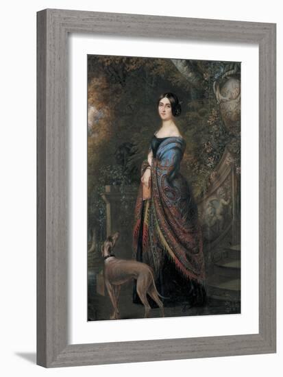 Lady with a Greyhound, C.1839-42-Daniel Saint-Framed Giclee Print