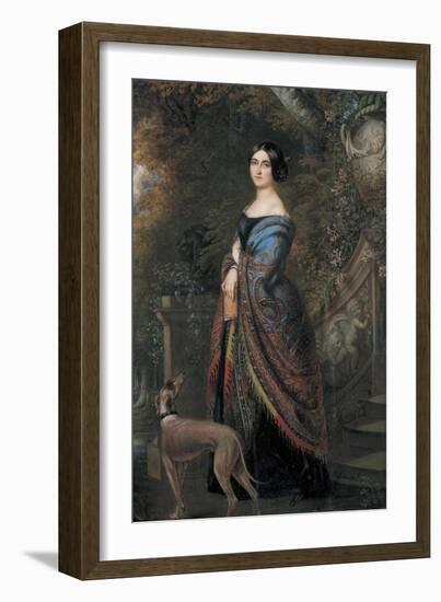 Lady with a Greyhound, C.1839-42-Daniel Saint-Framed Giclee Print