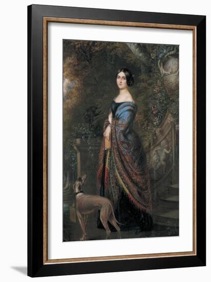 Lady with a Greyhound, C.1839-42-Daniel Saint-Framed Giclee Print