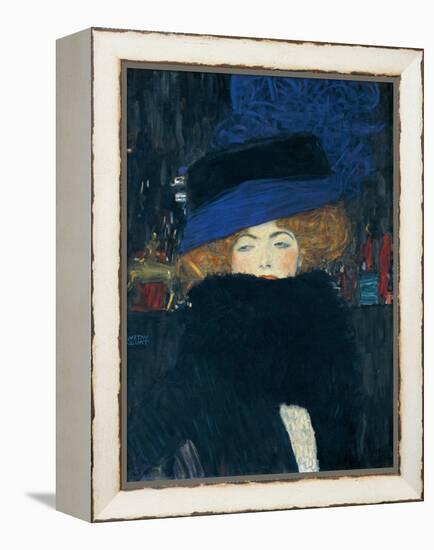 Lady with a Hat and a Feather Boa-Gustav Klimt-Framed Premier Image Canvas