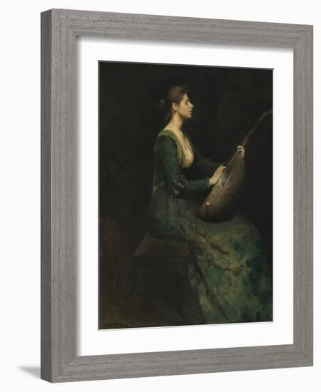 Lady with a Lute-Thomas Wilmer Dewing-Framed Premium Giclee Print