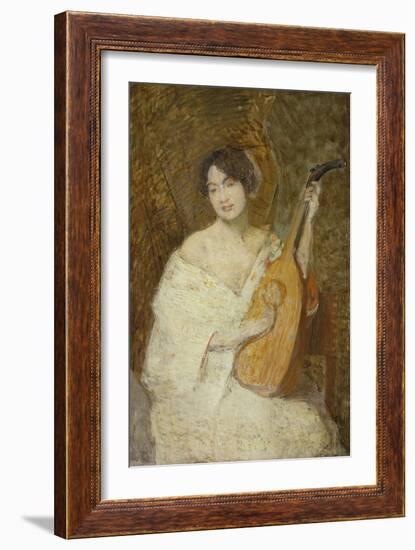 Lady with a Mandolin-Julian Alden Weir-Framed Giclee Print