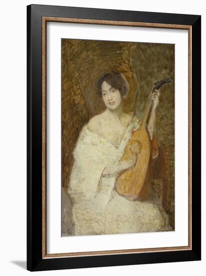 Lady with a Mandolin-Julian Alden Weir-Framed Giclee Print