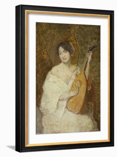 Lady with a Mandolin-Julian Alden Weir-Framed Giclee Print