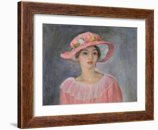 Lady with a Pink Hat-Henri Lebasque-Framed Giclee Print