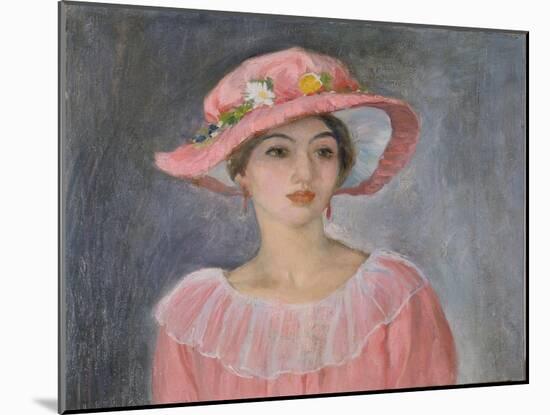 Lady with a Pink Hat-Henri Lebasque-Mounted Giclee Print