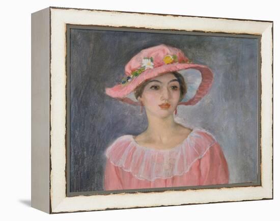 Lady with a Pink Hat-Henri Lebasque-Framed Premier Image Canvas