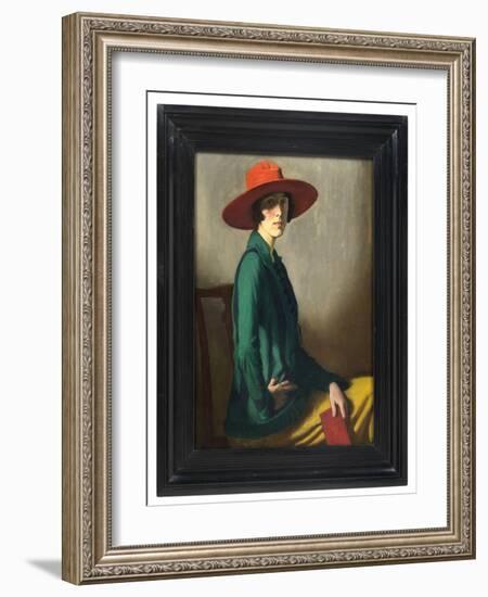 Lady with a Red Hat, 1918 (Oil on Canvas) (See also 219806)-William Strang-Framed Giclee Print