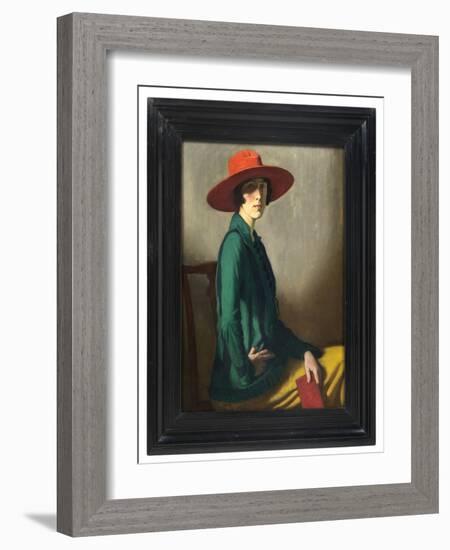 Lady with a Red Hat, 1918 (Oil on Canvas) (See also 219806)-William Strang-Framed Giclee Print