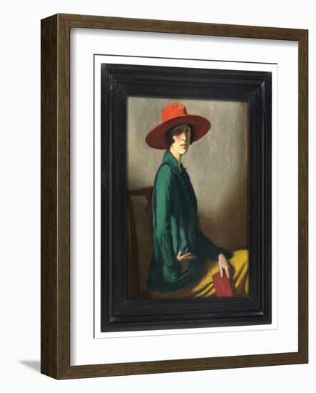 Lady with a Red Hat, 1918 (Oil on Canvas) (See also 219806)-William Strang-Framed Giclee Print