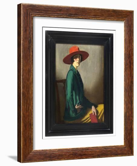 Lady with a Red Hat, 1918 (Oil on Canvas) (See also 219806)-William Strang-Framed Giclee Print