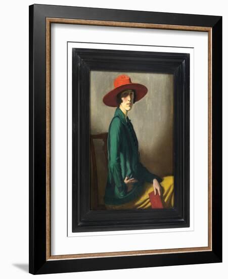 Lady with a Red Hat, 1918 (Oil on Canvas) (See also 219806)-William Strang-Framed Giclee Print