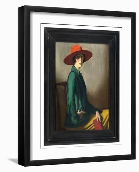 Lady with a Red Hat, 1918 (Oil on Canvas) (See also 219806)-William Strang-Framed Giclee Print